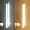 LED Intelligent Human Body Sensing Wireless Magnetic Strip Night Light Rechargeable Kitchen Wardrobe Cabinet Lamp for Bedroom
