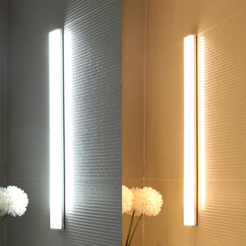 LED Intelligent Human Body Sensing Wireless Magnetic Strip Night Light Rechargeable Kitchen Wardrobe Cabinet Lamp for Bedroom