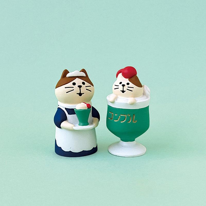 Japanese Ornaments ZAKKA Garden Coffee Scene Decoration Shooting Props Miniature Resin Cat Birthday Gift Collection