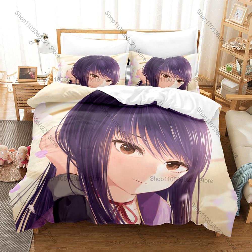 Hi Score Girl Bedding Set Duvet Cover + 2 Pillowcases Retro Arcade Game Haruo Akira 90s Nostalgic Anime Soft Pastel Bedroom