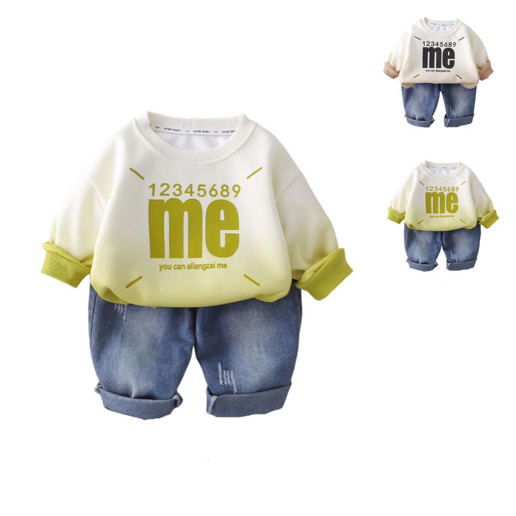 Kids Casual Long-Sleeve Set, Comfortable Daily Wear Outfits