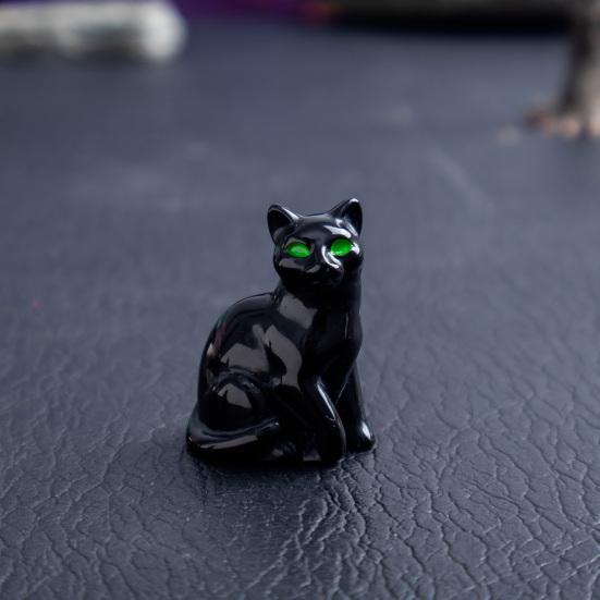6Pcs Mini Resin Cats Glow-in-the-Dark Transparent Kitten Ornaments Miniature Cat Figurines for Fairy Garden Decor Micro Landscapes Crafts