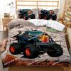 Truck Duvet Cover Set Automobile Blue Monster Pickup Truck Off Road Vehicle Bedding Set For Boys King Size Polyester Quilt Cover