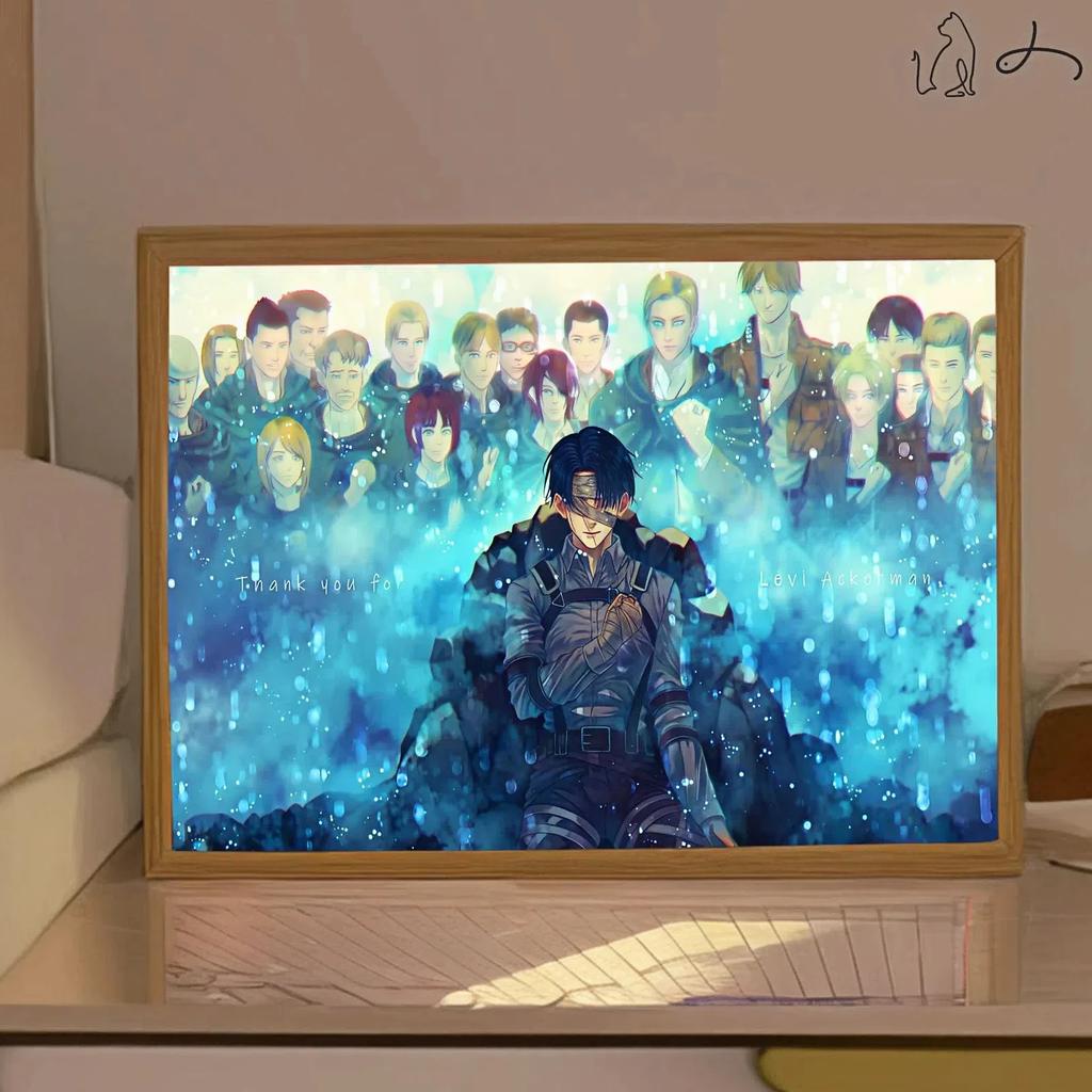 Hot INS Anime Attack On Titan LED Night Light Colorful USB Plug In Three Color Lighting Surprise Desk Lamp Christmas Gift Toy