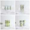 6/8/10cm Green Christmas Ball Ornaments Set, Unique Shapes Shatterproof Hanging Decor for Xmas Tree Home Party, Family Children