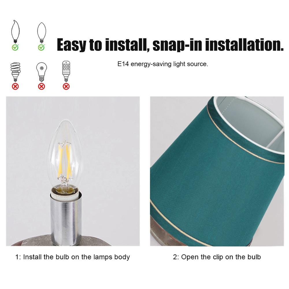 6PCS Fabric Lampshade Clip On Design Small Lamp Shades Simple Lamp Cover  Floor Lamp