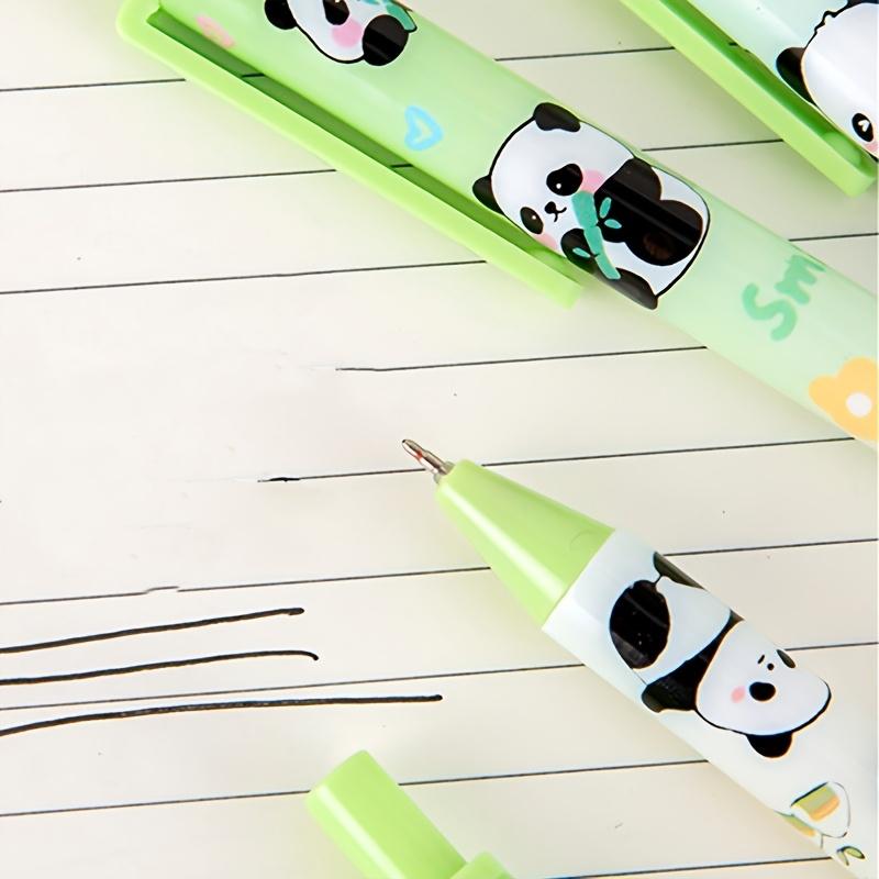 6Pcs cartoon panda pattern ballpoint pen, school office writing ballpoint pen, holiday gift pen, smooth writing (black ink)