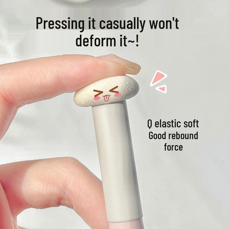 GECOMO Bezszwowy Pędzel do Korektora z Gąbeczką w Kształcie Grzyba do Dużych Powierzchni i Blizn po Trądziku.