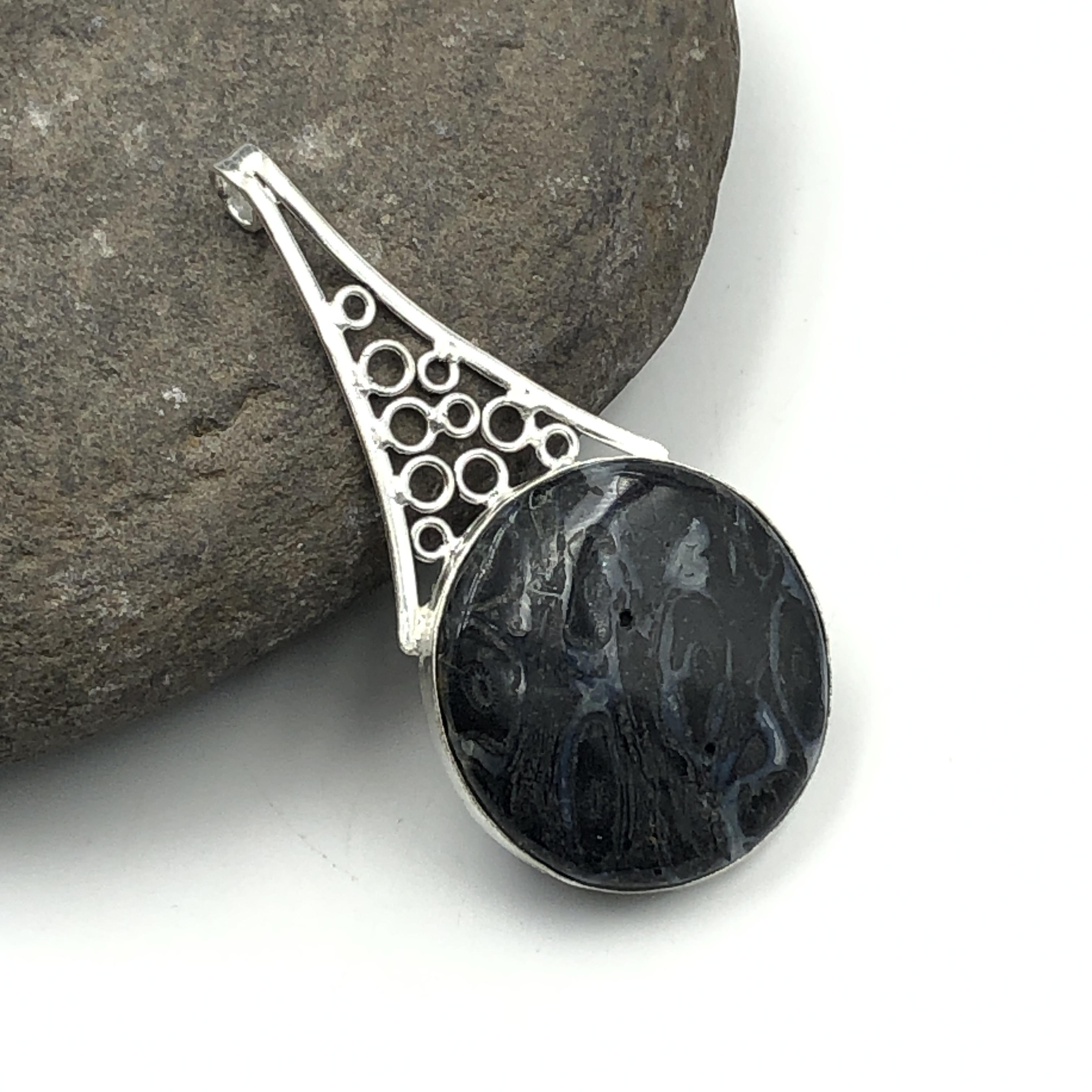 Natural Botswana Agate Gemstone 925 Sterling Silver Jewelry  Pendant 2.71  AJP-425