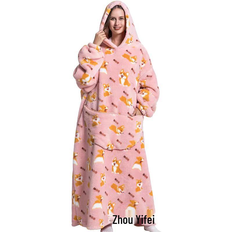 2023 Hooded Oversized Flannel Blanket Clothing for Men & Women – Extended Length for Warmth