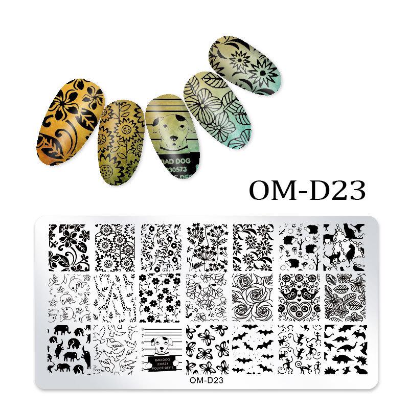 Nail Art Transfer Steel Plate, Rectangular Printing Oil Transfer Printing Steel Plate Blue Film Painted Board Omd Series