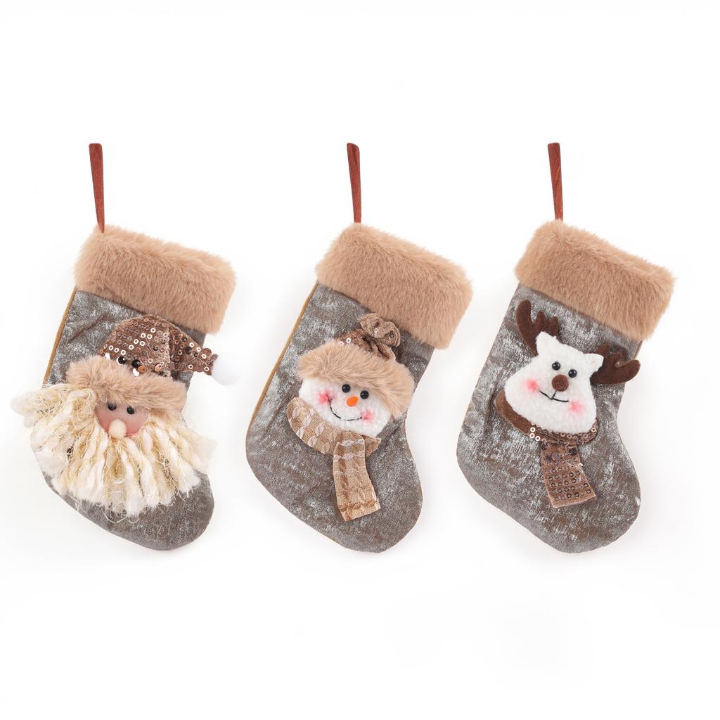 3pcs Christmas decorations, Christmas stockings, gift bags, children's candy stockings, Christmas tree ornaments, gift bags