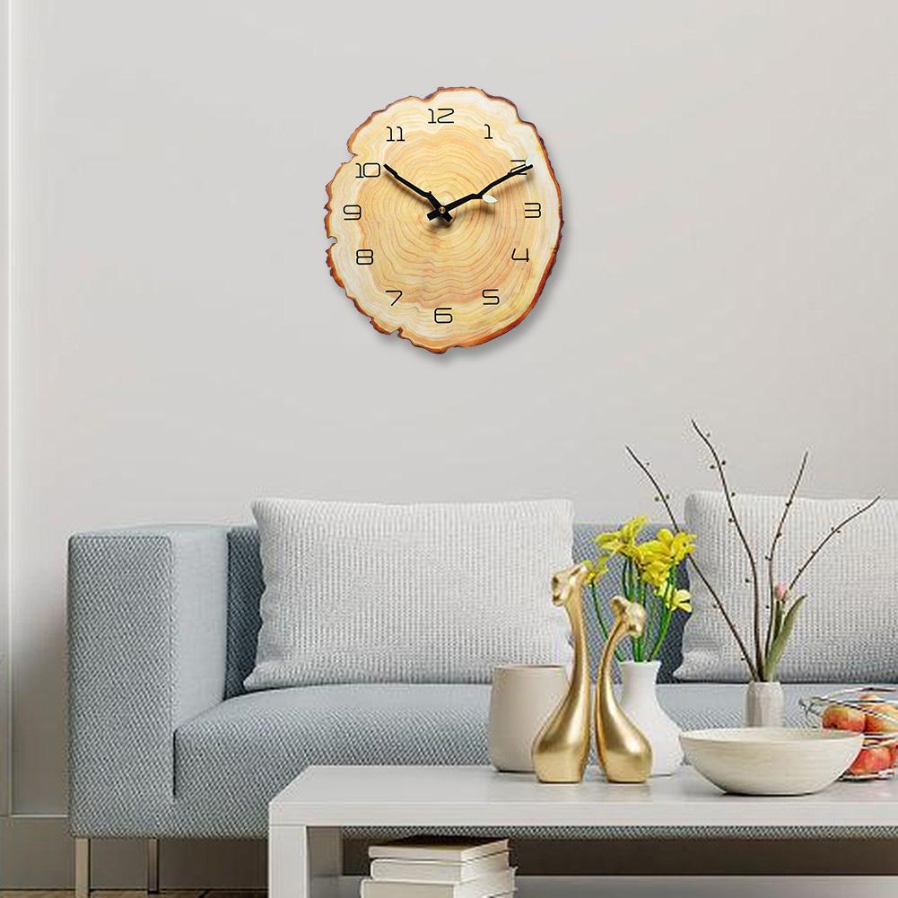 Creative Annual Ring Design MDF Wall Clock 12 Inch with Silent Operation and Luminous Hands for Stylish and Quiet Walls