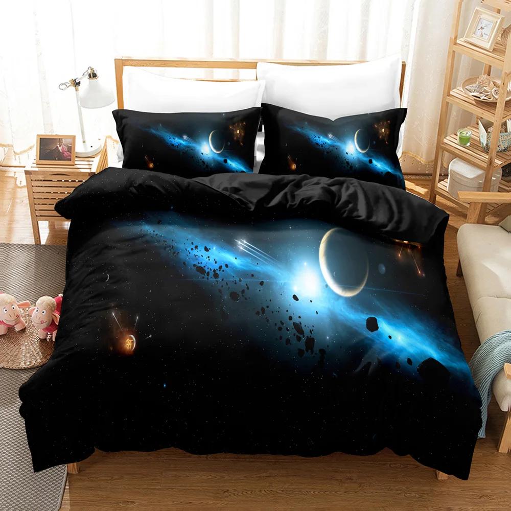 Wholesale AU,US Queen 228x228cm Duvet Cover Pillowcases Bedding Set Bedclothes Galaxy California King Bedding Sets Ropa De Cama