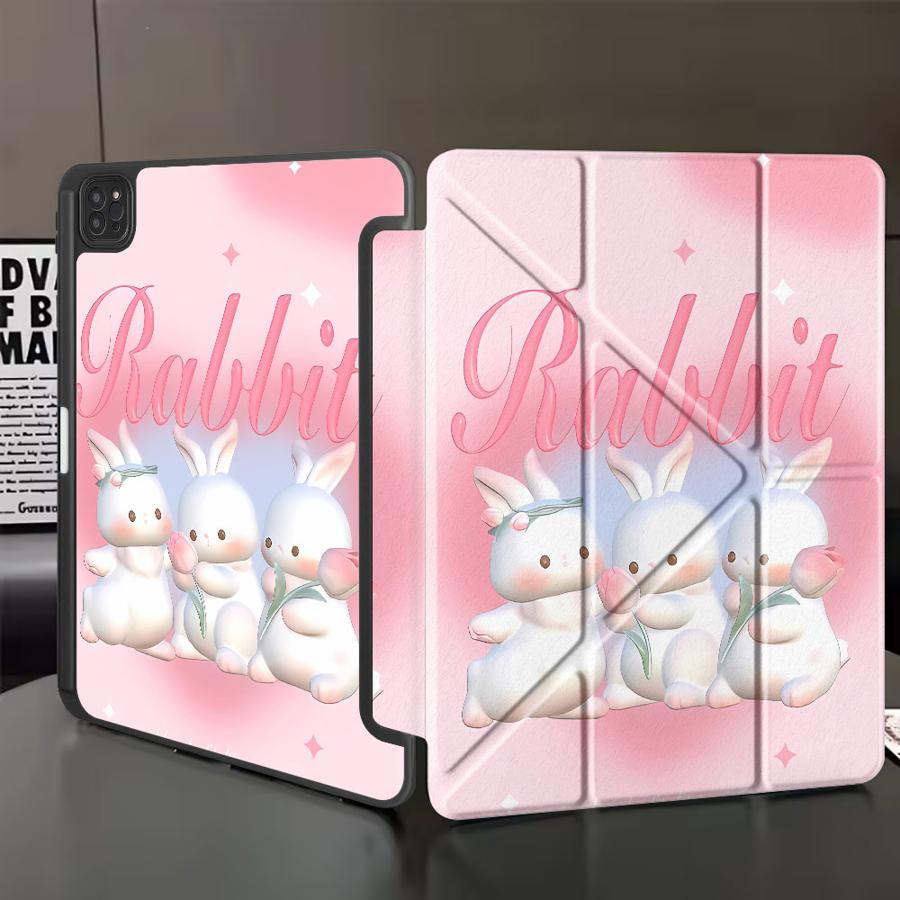 Three Little Rabbits Tablet Case For iPad Pro 11th 10th 9th 8th 7th 12.9inch Mini 6 7 Pro 2025 Air 4 5 M3 M2 1 2 M4 11inch