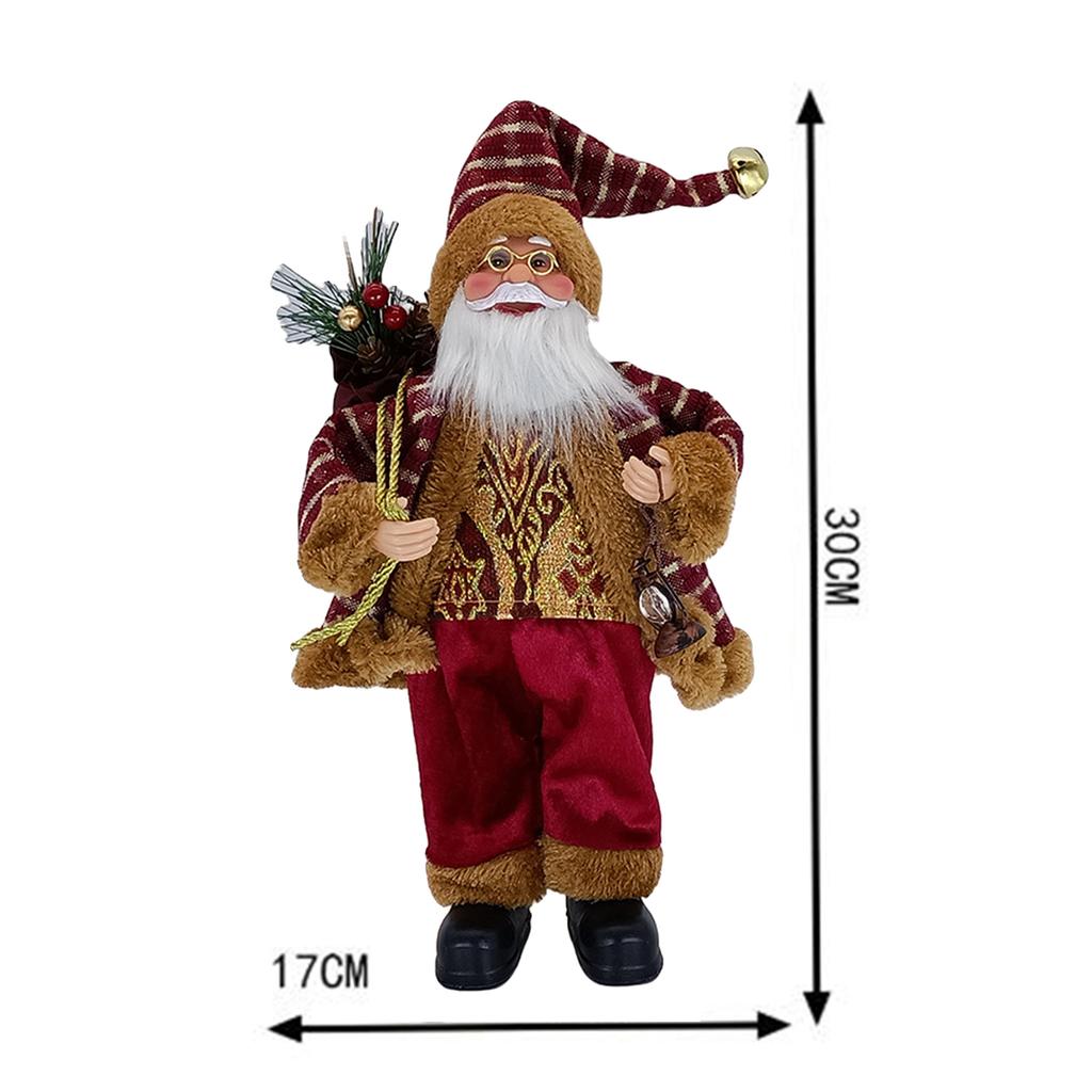 Santa Claus Doll Statue Christmas Standing Holiday Figurine Collection Xmas Tree
