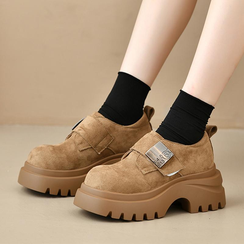 

Модная платформа Женские лоферы Туфли Балетки Модные туфли Мэри Джейн Платье Повседневные Осенние Кроссовки 2025 Новый Бренд Уютные Спортивные Mujer Zapatos 35 хаки