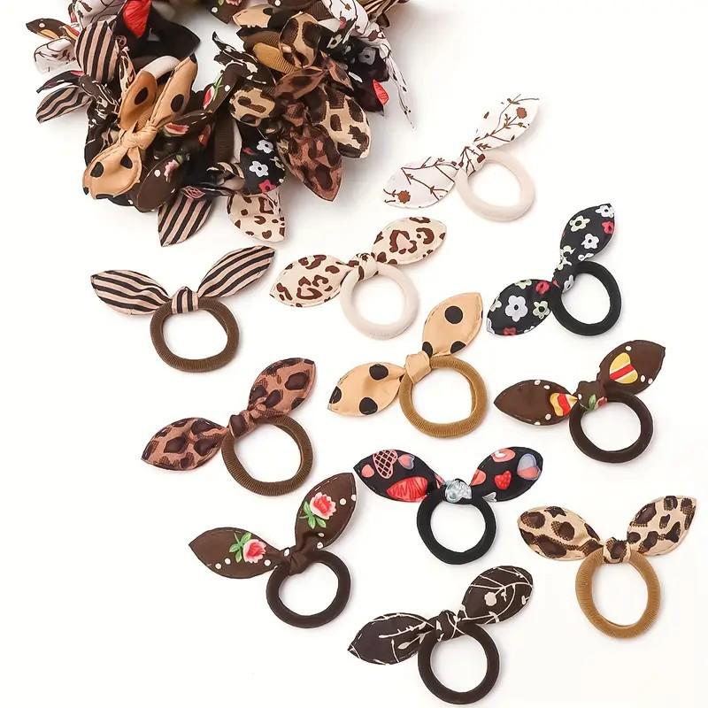 Rabbit Ears Bow Hair Tie: Cute and Durable Elastic Hair Accessory for Girls