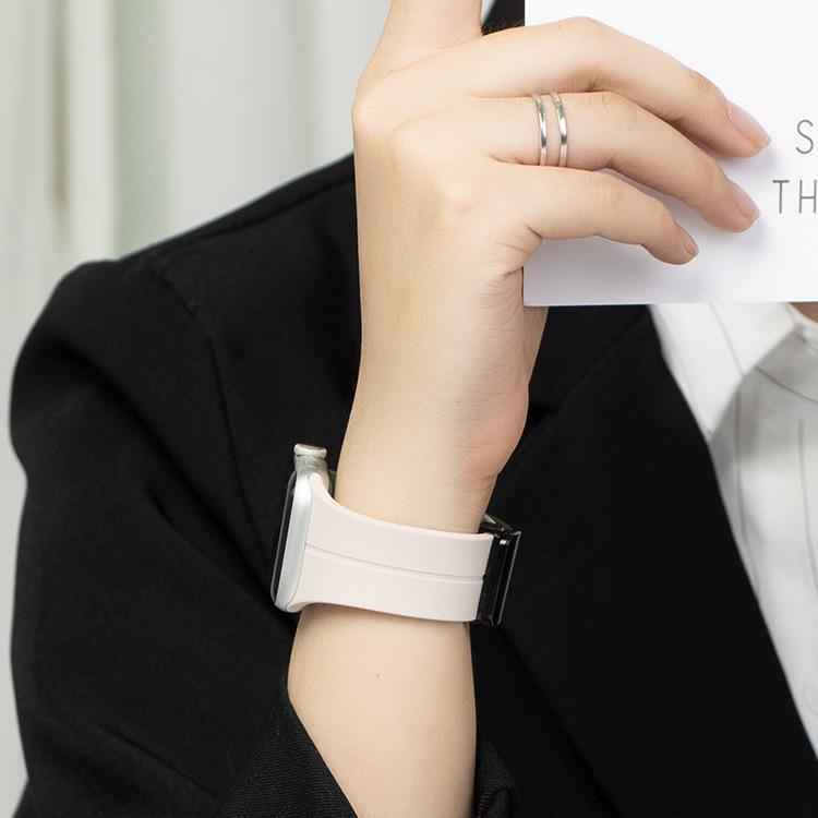Applicable Applewatch Strap Liquid Silicone Magnetic Buckle Strap S1/S1 Ultra Apple Watch Silicone
