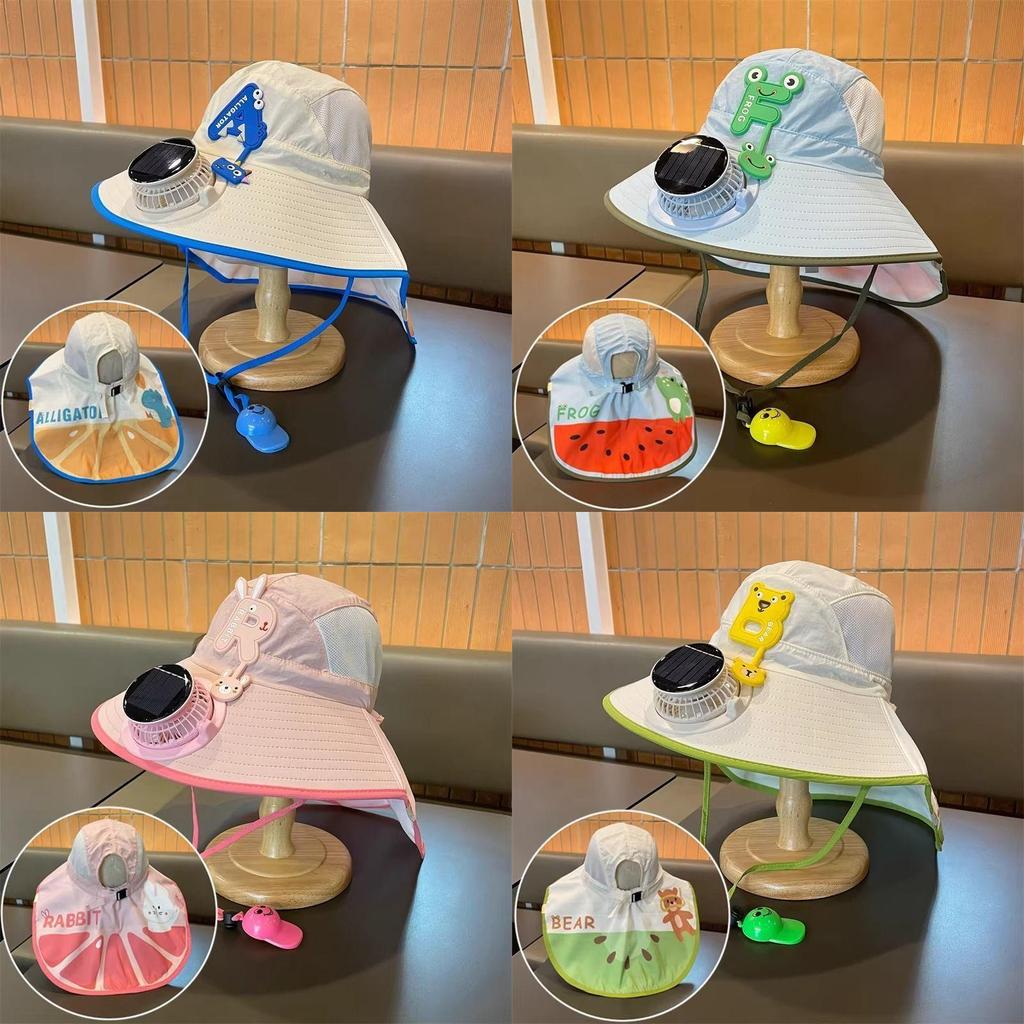Sunflower Kids Sun Hat With Solar Fan And Whistle For Summer Sun Protection