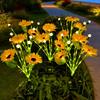Solar Sunflower Garden Light, Waterproof with Firefly LED Outdoor Lawn Lamp Lights, Automatic On/Off Solar Powered