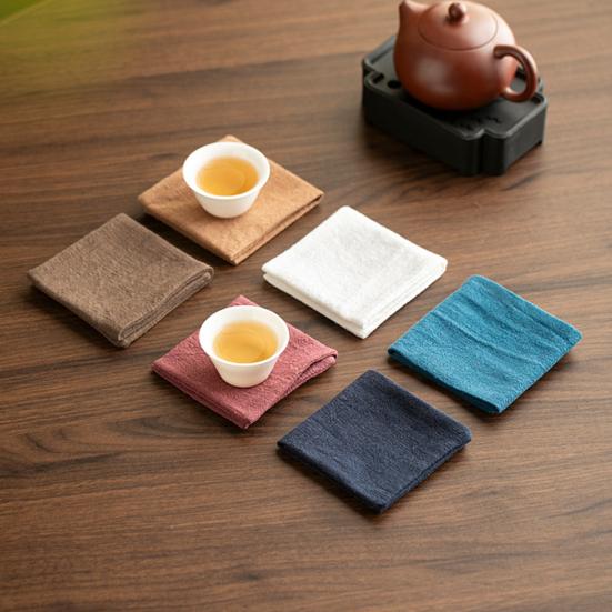Linen Tea Towel Reusable Kitchen Towel Quick Dry Dish Towel Absorbent Lint-Free Hand Towel for Drying Dishes Glassware