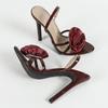 Fashion New Style Women's Sandals, Three-dimensional Flowers, Pumps, Party Dance, Stilettos, Wedding Red High Heels