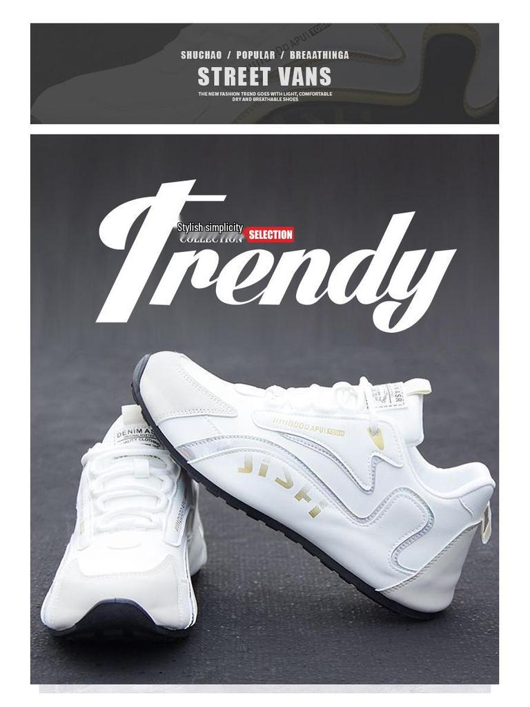 Men's All-Season Trendy Leather Travel Sneakers