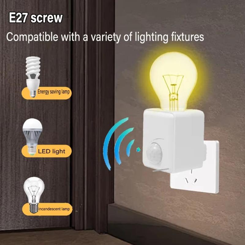 E27 Glühbirne mit PIR-Bewegungssensor Lichthalter E27 Fassung Konverter LED E27 Glühbirne Lampensockel Intelligenter Schalter Glühbirne Lampenhalter