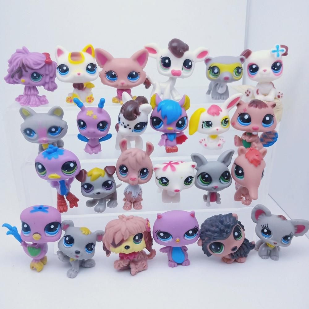 24Pcs Different Pet Dolls Shop Collection Figure Toy 4-7cm Little Magic Animals Cat Model Figuras Toys for Children High Quality Gift