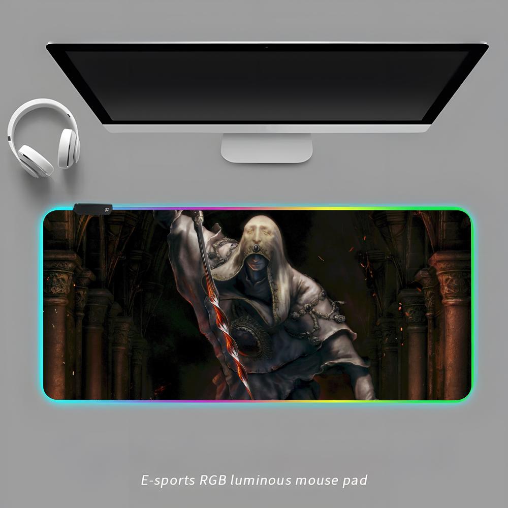 

Коврик для мыши Elden-ring RGB Игровой коврик для мыши Настольный коврик HD Геймерский Большой светодиодный Свет XXL Коврики для мыши RGB600x300x3mm
