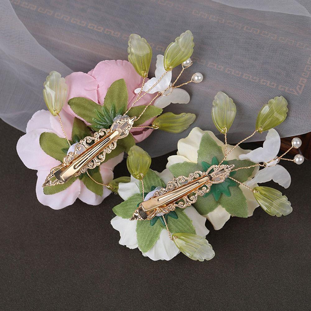 Chinese Style Flower Duckbill Clips Women Hair Clips Barrettes Korean Hairpins Bride Headdress