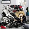1Pc Death Note Print Flannel Blanket, High Quality Comfortable for All Seasons, Home Decor, Warmth and Comfort, Perfect for Christmas Gifts