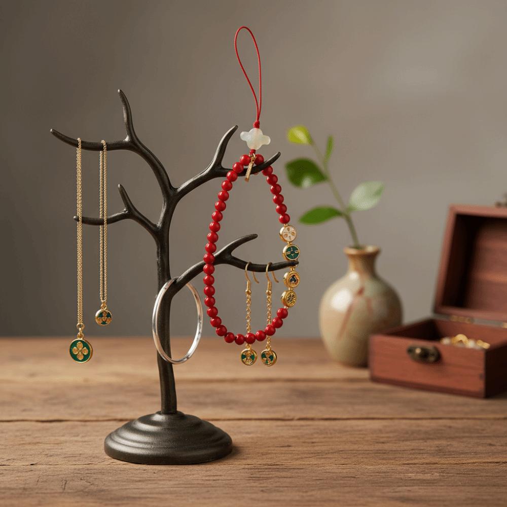 High-end Red Rope Mobile Phone Chain Handmade Woven This Life Year Pendant  Fashion Accessories