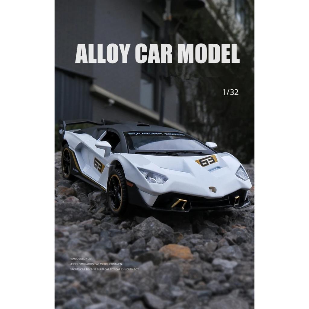 1/32 Lamborghini Aventador SC18 Alston Alloy Racing Car Model Diecasts Metal Toy Sports Car Model Simulation Sound Light Toy Gift