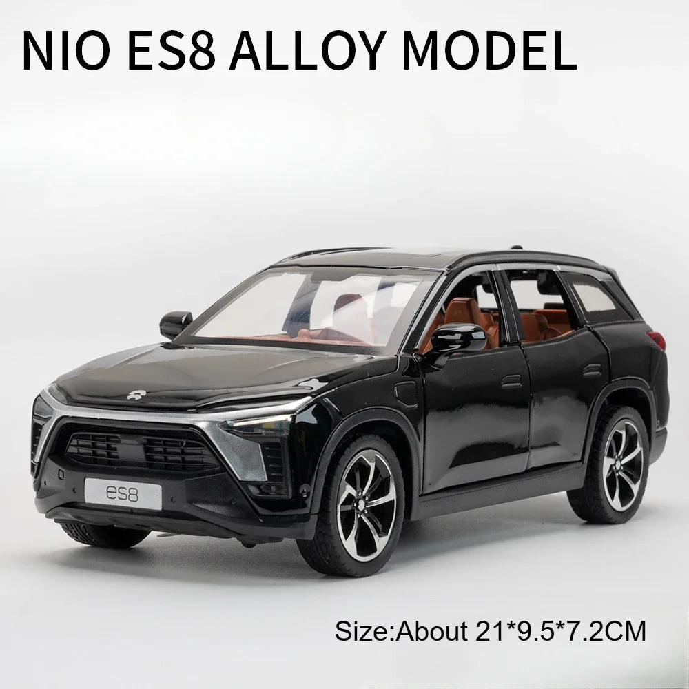 1:24 Scale YANGWANG U9 NIO ES8 Car Model Toy New Energy Vehicles Sound Light Doors Opened Models Collection Gifts for Kids