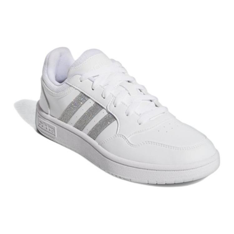 Adidas Hoops 3.0 Low Cut Tennis Shoes 'White Silver Metallic' Women's GY1912