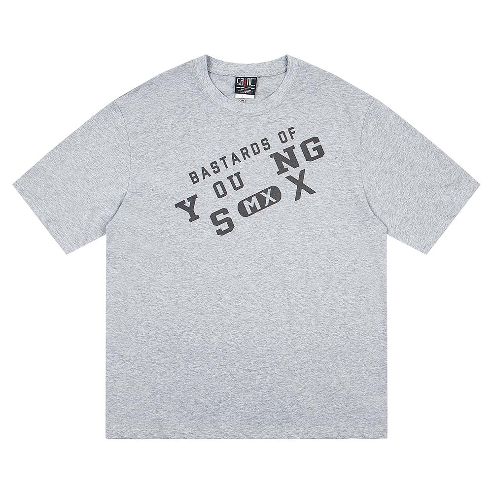 Men Women Oversized T-shirt Letter Print Streetwear Cotton Tee S