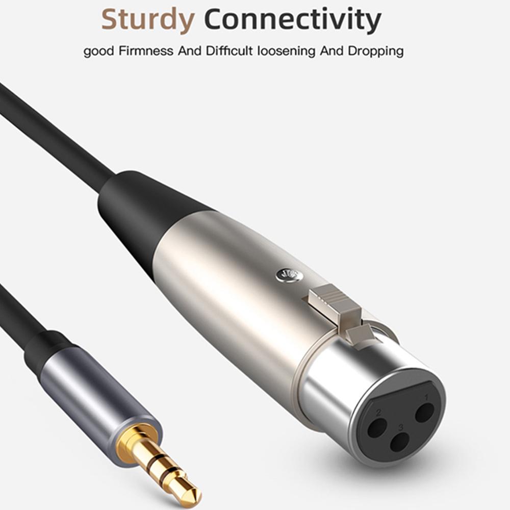 4.9Ft 3-Pin XLR Female To 3.5mm TRS Male Balanced Stereo Audio Cable Cord Black