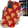Etui Do Samsung Galaxy M31S - Wzór Z Wesołą Pizzą Na Czerwonym Tle