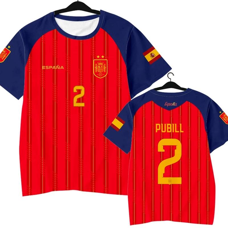 2026 Spain Team Player Style Yamal Football Jersey,#2 #3 #11 #15 #17 #22 #24 Quick‑Dry Short Sleeve T‑Shirt Kids Family Fan Kid