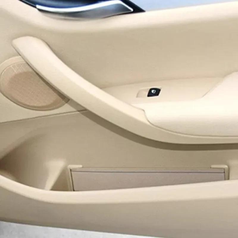 1 Pair Car Interior Left & Right Inner Door Pull Handle Cover Panel Trim for BMW X1 E84 2009-2016 Black/Beige 51412991-775L/776R