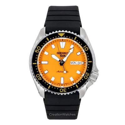 5 Sports SKX Redux Correa de Silicona Esfera Naranja Automático SRPL89K1 100M Reloj para Hombre