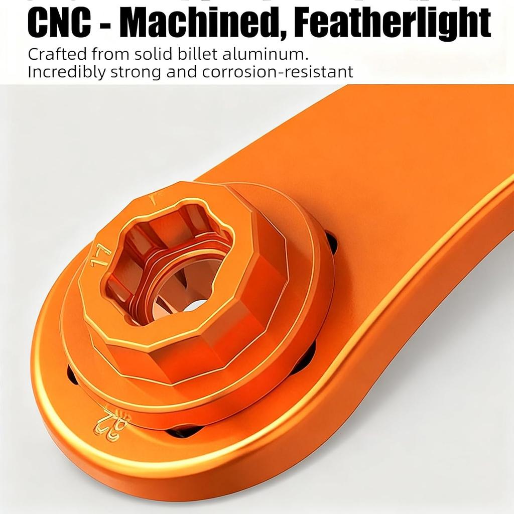 Orange Aluminum Axle Wrench Removal Tool,17X27X32mm Axle Wrench Spanner Compatible with KTM 150-500 XC/SX/XCF/SXF 2023-2024,Compatible with Husqvarna