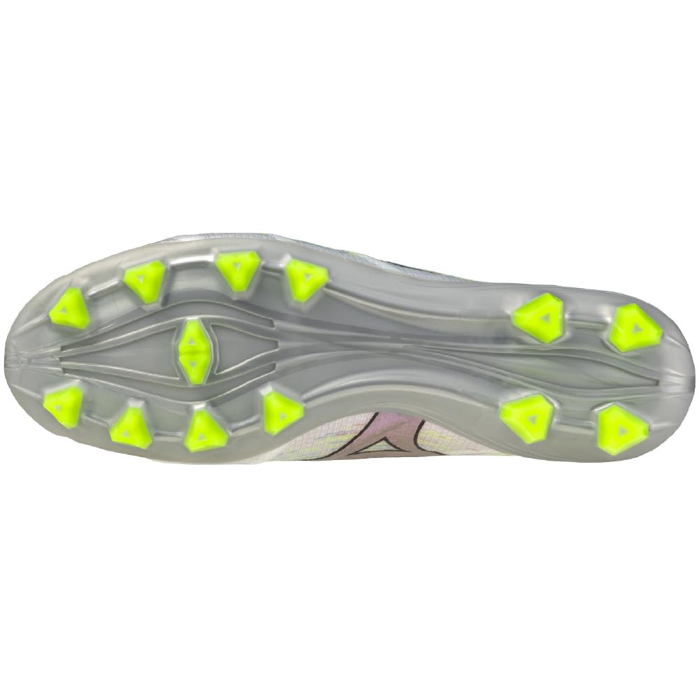 Mizuno Alpha 2 PRO Soccer White with Silver Size 2E Cleats, Wide, Lightweight, Rugby, Iridescent, 26.5 cm,