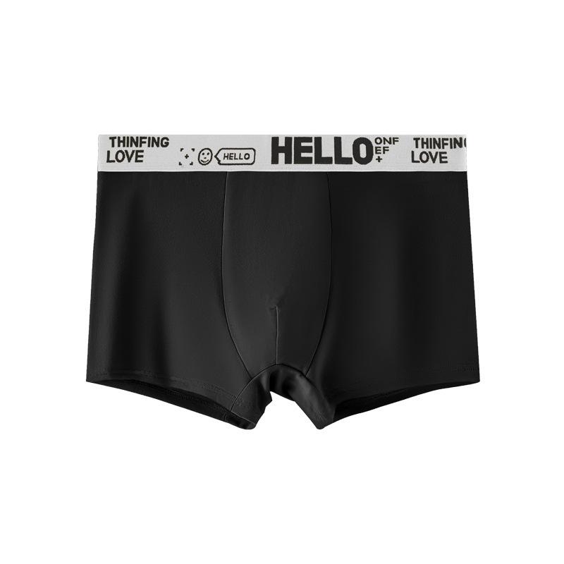 Pánské prodyšné bavlněné boxerky - Sportovní slipy se středním pasem pro teenagery, jednobarevné