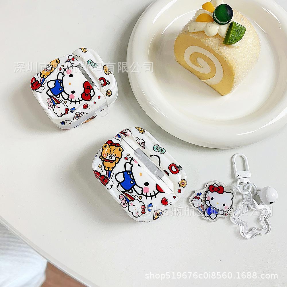 Hello Kitty Bear is suitable for Apple AirPods 1 generation Bluetooth headset case noise reduction version protective case AirPods Pro