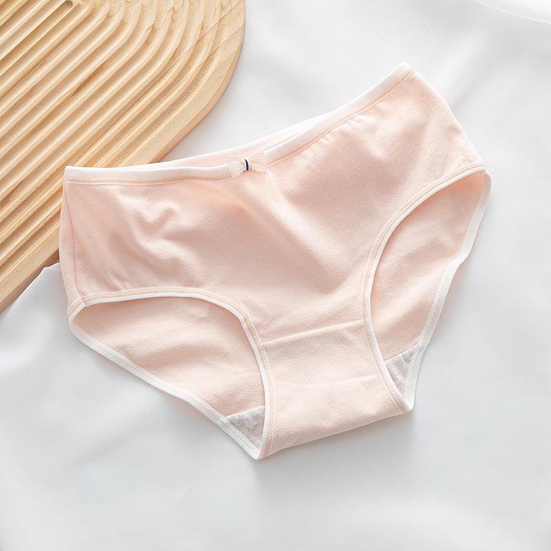 Neues Produkt: Japanische Morandi Schleife Baumwollslips für Mädchen mit mittlerer Taille - Süßes und schlichtes Design