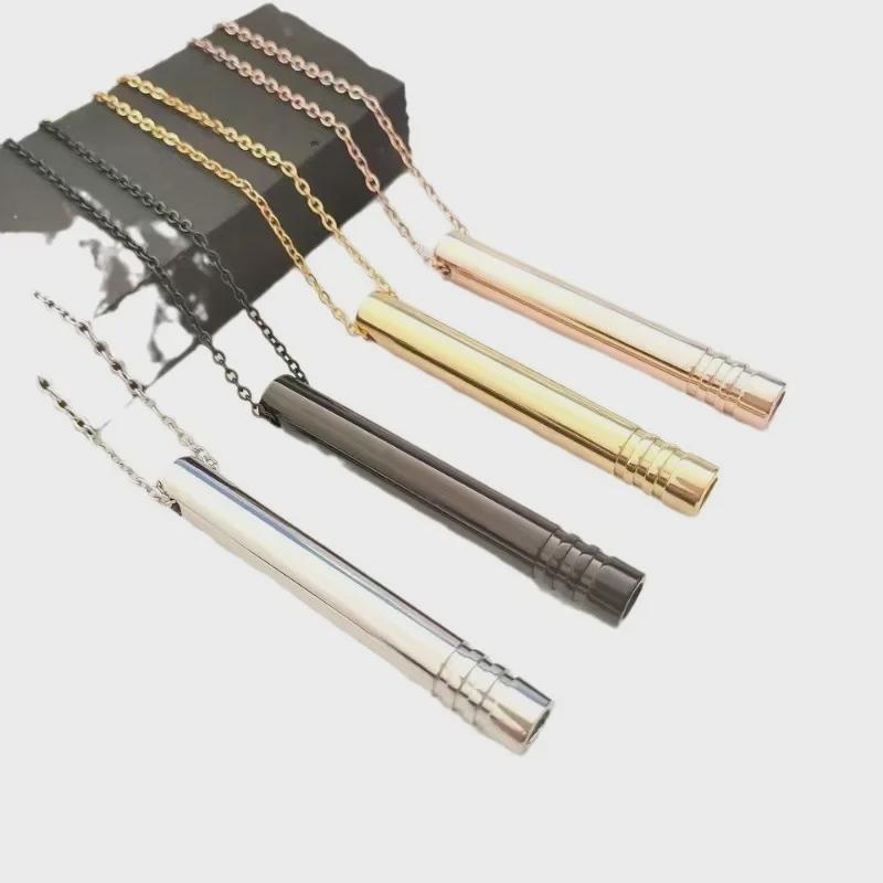 Yingqi Titanstahl Meditative Pfeife Anhänger Halskette