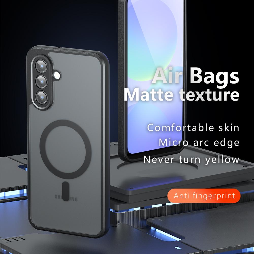 For Samsung Galaxy A15 5G Case Compatible with MagSafe TPU+PC Matte Skin Touch Phone Cover